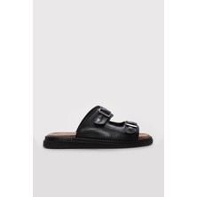 Fast Step Hakiki Deri  Erkek Düz Terlik 306MAT-417