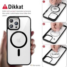 15, Magsafe ile Uyumlu Güçlü Manyetik Kılıf, Şeffaf Sararmaz Arka Kapak, Gerçekçi Tuş Basım Hissi, Kaymaz Yüzey, Çevre Dostu, Köşe Korumalı, Premium (Siyah)