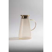 İpek Porselen 1,9 Litre Borosilikat Isıya Dayanıklı Bal Rengi Cam Sürahi