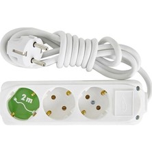 Almera 3 Lü 2 Metre Kablolu Topraklı Priz