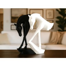 Teknokup Siyah Beyaz At Figürü (15CM)