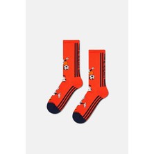 Happy Socks - Erkek Kırmızı Dünya Kupası Hollanda Temalı Sneaker Çorap