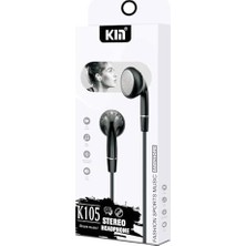 K105 Stereo 130 cm Klasik Çivi Jack Efsane Düz Model Dahili Mikrofonlu Kablolu Hifi Hd Ses Kablolu Kulaklık (Siyah)