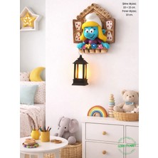 Goboticaret Fenerli Şirine Figürlü Pilli Duvar Dekoru Süsü - Hediyelik Gece Lambası 18X15 cm Siyah Fener