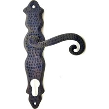 urfakent bilişim ve medya danışmanlık Antika Tarz Dekoratif Pirinç Ferforje Oda Kapı Kolu - 210X43 Mm, Oksit