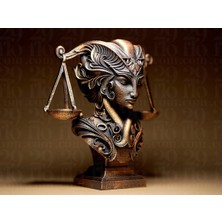 Teknokup Terazi Burcu Figürü Eskitme Bakır Renk 15 cm