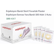 Uravas Store Enjeksiyon Bandı Steril Yuvarlak Flaster Enjeksiyon Sonrası Yara Bandı 100 Adet 1 Kutu