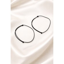 Crystal Atelier Red String Siyah Ip Çift Bileklik