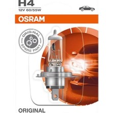 H4 Orijinal Far Ampulü, Tekli Paket 12V 60/55W, Tek Ampul Made In