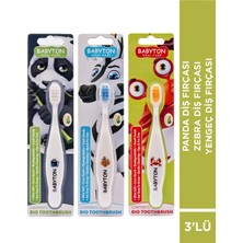 Babyton Ekolojik Panda - Zebra - Yengeç Diş Fırçası 3'lü Set