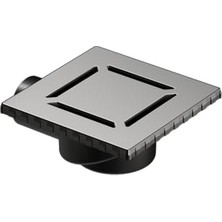 V- Kare 5606976 Duş Kanalı, Yandan Çıkışlı, 15X15 Cm, Dk 100 Kapak, Mat Krom