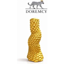 Doremcy Dekoratif Gold Vazo - 40 cm Burgu Tasarım Polyester Döküm Modern Salon Aksesuarı