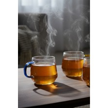 İpek Porselen 4 Kişilik Geometrik Tasarım Cam Çay Kupa Takımı 420 ml