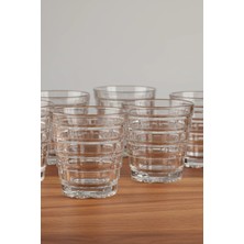 İpek Porselen 6 Kişilik Katmanlı Desen Modern Tasarım Cam Su Bardağı Seti