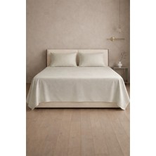 First Choice %100 Pamuk Saten 200 Tc (80 Tel) Düz Çarşaf Seti Açık Bej