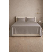 First Choice %100 Pamuk Saten 200 Tc (80 Tel) Düz Çarşaf Seti Vizon