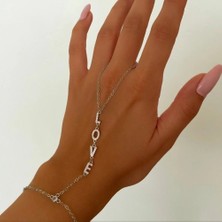 Merve Takı Love Yazılı Silver Kaplama Şahmeran