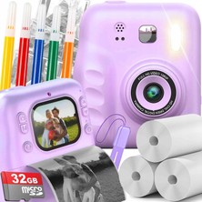 WİderMarkt Anında Baskı Kamera - Printer Kamera 2.0 IPS Ekran / Fotoğraf ve Video Çekme / Eğitici Oyuncak