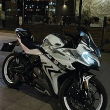 Kaplama Merkezi Cfmoto 250SR Bmw Hp4 Model Parcalı Motosıklet Kaplama Stıcker Etıket Modelı Siyah Beyaz Gri Renk