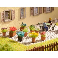 Noch Saksıda Çiçekler 9 Adet Lazer Kesim