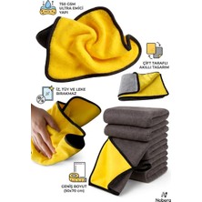 Nobera Profesyonel Oto Kurulama Bezi 750 Gsm Çift Taraflı Süper Emici Mikrofiber Bez 50X70 cm Araç Cam Toz Temizlik Bezi 1 Adet