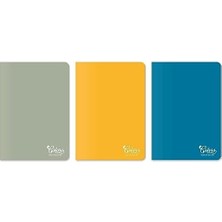 Colors Ofis Serisi, A4 60 Yaprak Çizgili Karton Kapaklı Defter 3'lü Paket, Mavi, Gri, Sarı