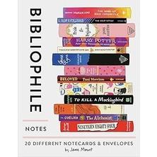 Uravas Store Bibliyofil Notları: 20 Farklı Not Kartı Zarflar (Kitap Hediyeleri, Edebi Kırtasiye Jane Mount)