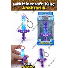 Zetconcept Minecraft Işıklı Kılıç Anahtarlık – LED Işıklı Diamond Sword Anahtarlık Muhteşem Bir Hediye