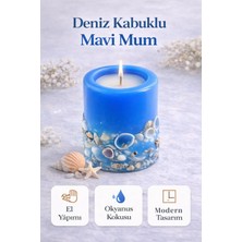 Dekor İstanbul Deniz Kabuklu Silindir Mum – Okyanus Kokulu, El Yapımı Modern Dekoratif Mum (Yerli Üretim)