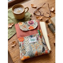 Tadsy Sonbahar çiçek desenli Kitap Kılıfı Şık ve Koruyucu Cepli Kitap Kılıfı Çok Amaçlı Çanta Hediye 19X25 cm
