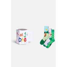 Happy Socks - Erkek Çok Renkli Baba Temalı 3\'lü Çorap Hediye Seti
