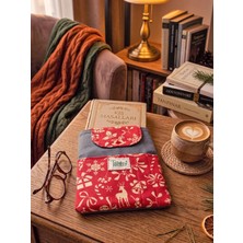 Tadsy Yılbaşı Desenli Kitap Kılıfı Şık ve Koruyucu Cepli Kitap Kılıfı Çok Amaçlı Çanta Hediye 19X25 cm