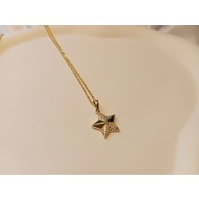 Xuping Jewelry 14 Ayar Gold Kaplama Zirkon Taşlı Yıldız Kolye - 45 cm