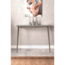 Feyza Design Gri Dresuar 92X20CM Doğal Masif Ahşap Ayaklı Salon ve Antre