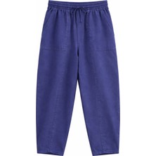 Mixray 4573 Kadın Önü Çımalı Gabardin Şalvar Pantolon Lacivert