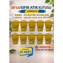 Han Plus Etiketli Geri Dönüşüm Kutusu 10'lu Set (Sarı - Plastik Atık) + Online Sıfır Atık Eğitimi