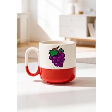 BB Design Mor Üzüm Tasarımlı Seramik Baskılı Pro Kupa Bardak 330ML