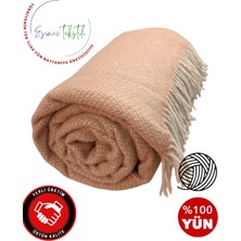 Özyün Merinos Kuzu Yünü ÇİFT KİŞİLİK Yumuşacık Puf Puf! Battaniye %100 Yün Doğal NATUREL Estetik..