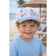 Aydın Şapkacınız 1-3 Yaş Erkek Çocuk Yazlık Fileli Şapka Ayarlanabilir Cırtlı Hafif Nefes Alabilen Güneşlik Kep