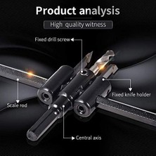 Ayarlanabilir Alçı Panç Delme Aparatı – 2 Bıçaklı Daire Testeresi – 30MM-200MM Delik Açma – Matkap Ucu ve Anahtar Dahil