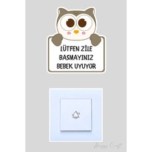 Huggy Craft Lütfen Zile Basmayınız Sevimli Kuş Sticker Kapı Zili Etiketi