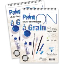 Clairefontaine Paint On Üstten Spiralli 200 Gr 20 Yp A4 Çok Amaçl