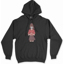 Cix Maskeli Anime Kız Siyah Kapşonlu Sweatshirt Hoodie Erkekler İçin Regular Fit Tasarım