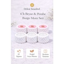 Dekor İstanbul 6’lı Burgu Mum Seti – El Yapımı Doğal Soya Mum, Modern Dekoratif Mum