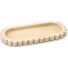 Doremcy Oval Dalgalı Sunum Tabağı - Çok Amaçlı Dekoratif Çeyizlik Sunumluk 15X29 cm