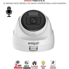 Dahua Hac T1A21P U Il A 0280B Kamera 1080P Renkli Gece Görüşlü Mikrofonlu Dome Kamera