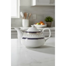 İpek Porselen Lacivert Altın Yaldızlı Porselen Demlik Venedik Desen 650 ml