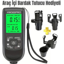 Urfakent HW-300PRO Oto Boya Kalınlık Ölçer Fe Nfe 2000ΜM + 2 Fonksiyonlu Bardak Tutucu Hediyeli
