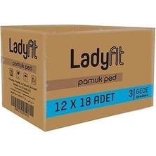 Uravas Store Ladyfit Pamuk 216&APOS;LI Gece Vegan Ped (12 x Adet)