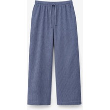 Mixray 4584 Kadın Beli Lastikli Örme Şalvar Pantolon Indigo